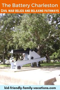 The Battery Charleston and White Point Gardens is a living monument the to the civil war with the relics surrounding the perimeter.