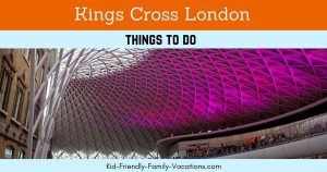 Kings Cross London - a little history and movie fun. Harry Potter fans will love a photo op at the trolley entering Platform 9 3/4