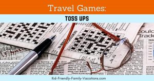 Toss Ups is a travel games for kids that you can vary with the ages of your kids. It is a fun game to play in the car on long road trips.
