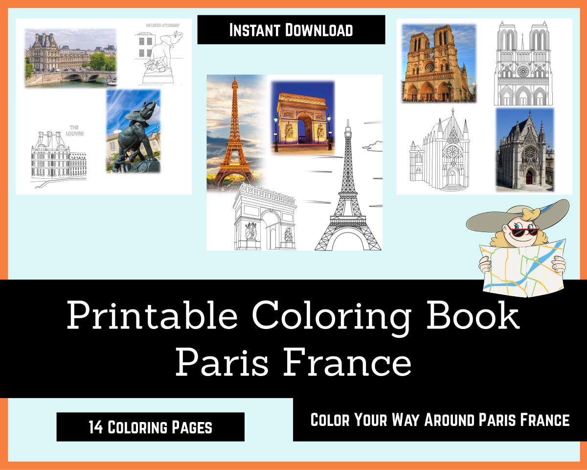 paris france coloring book